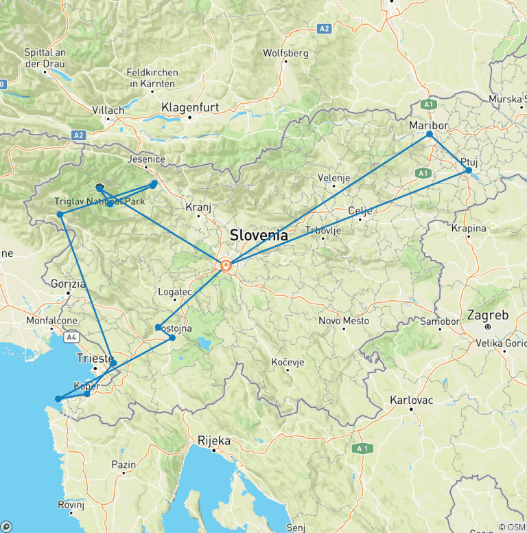 Map of Stunning Slovenia