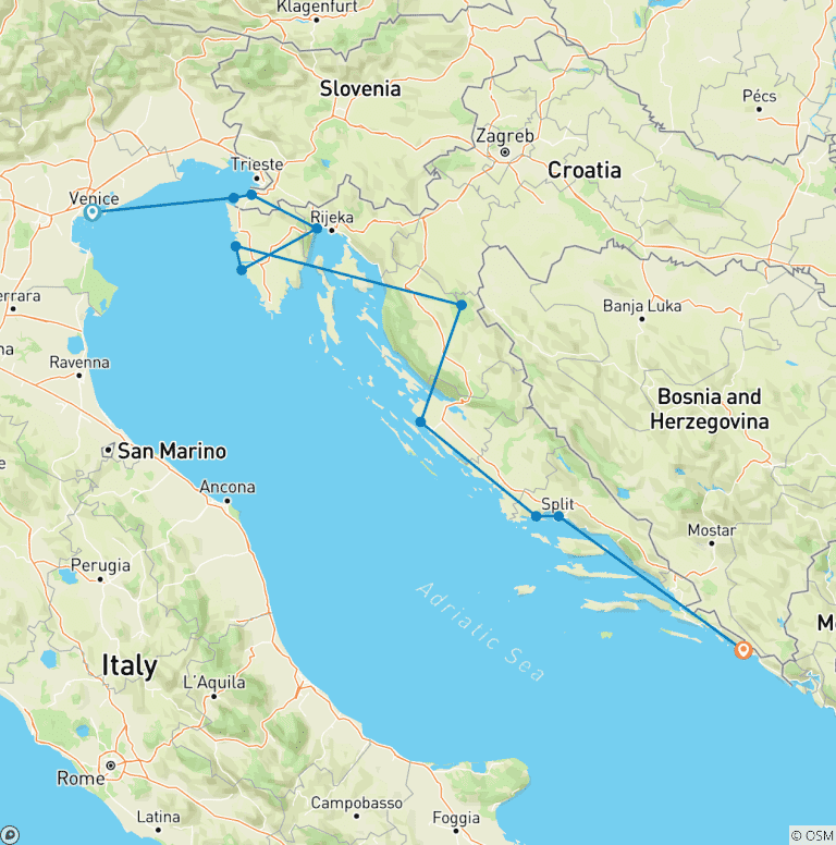 Map of Adriatic Pearls