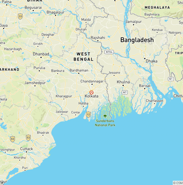 Map of 9-Day  Wellness & Sublime Experiences Tour of Kolkata - India
