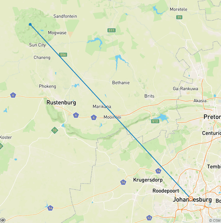 Map of 3 Day | Pilanesberg Big 5 Reserve