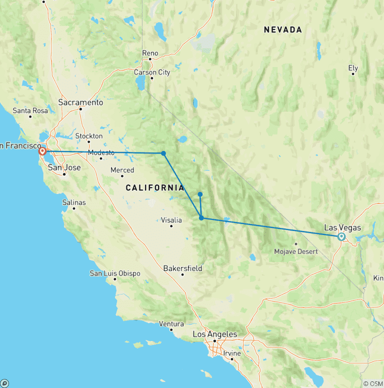 Map of Hiking Sequoia, Kings Canyon, and Yosemite