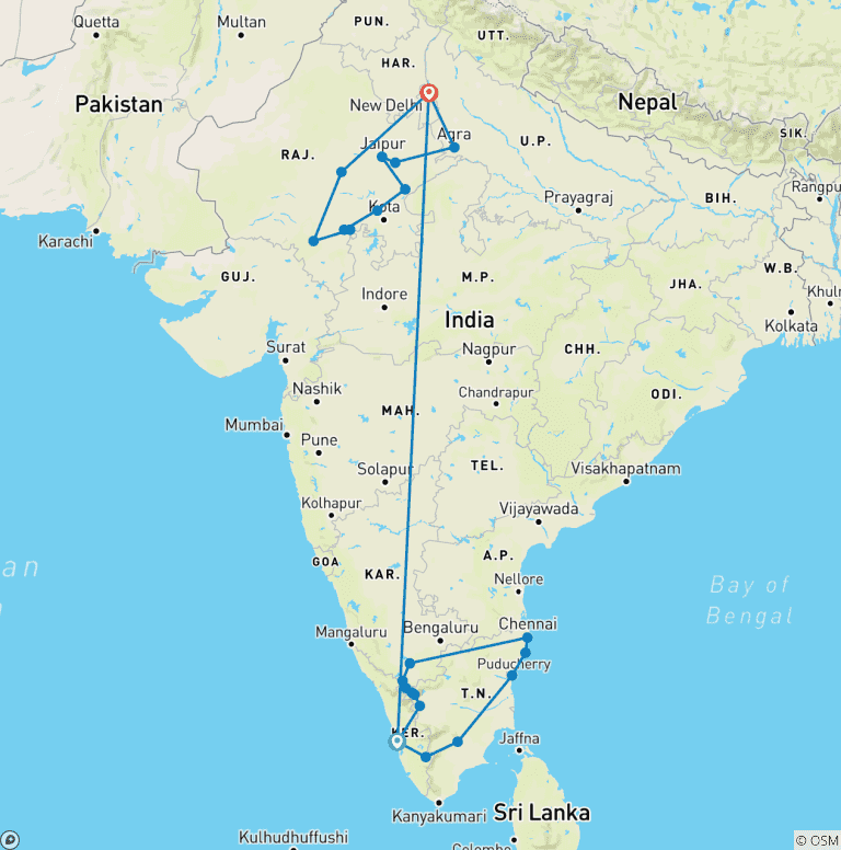 Map of India South & North