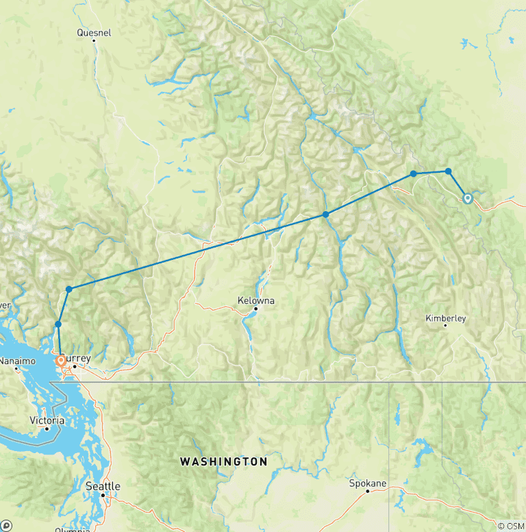 Map of Chinook -  Adventure to Vancouver through Whistler's Scenic Mountains