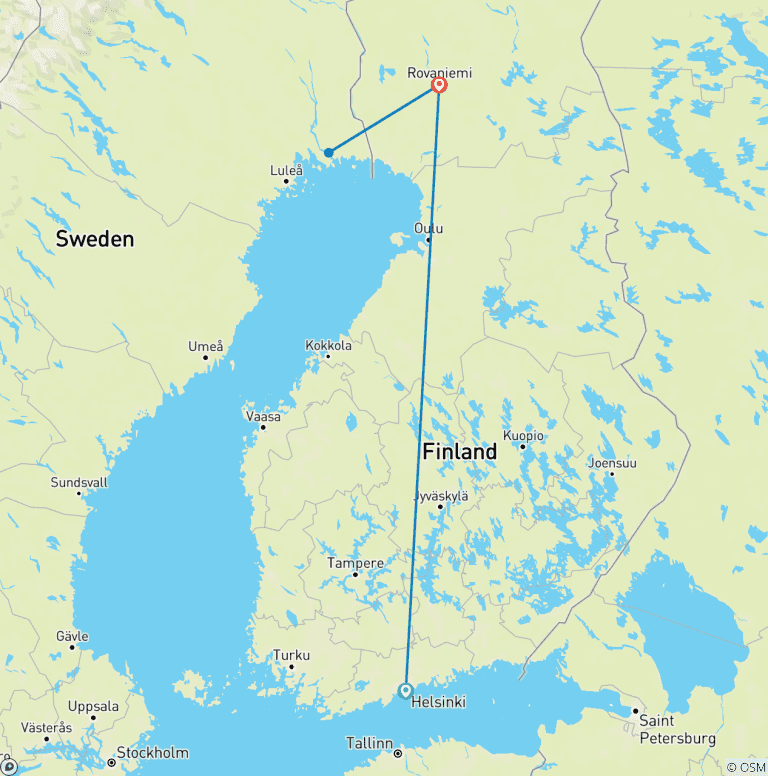 Map of Lapland Winter Adventure