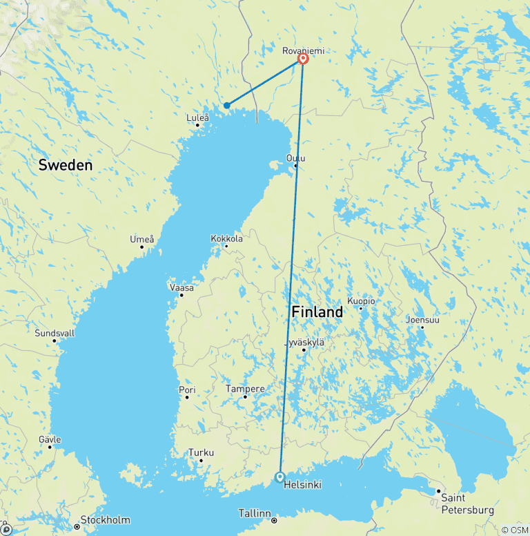 Map of Lapland Winter Adventure