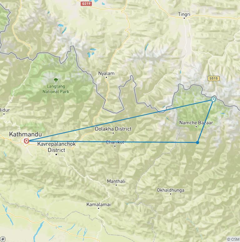 Map of Everest Helicopter Tour