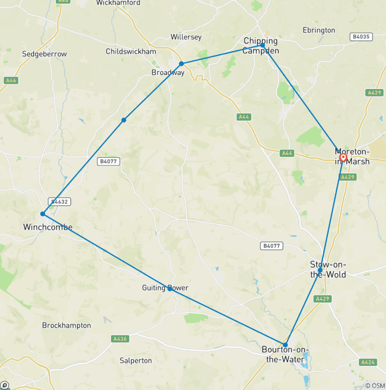Map of Best of the Cotswolds Self-Guided Walk