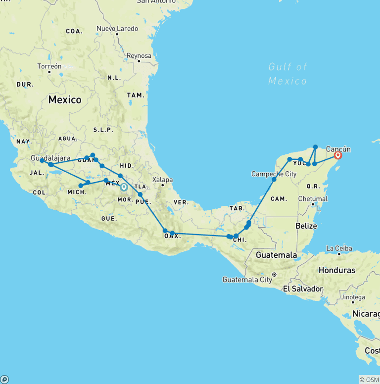 Map of The Mariachi route