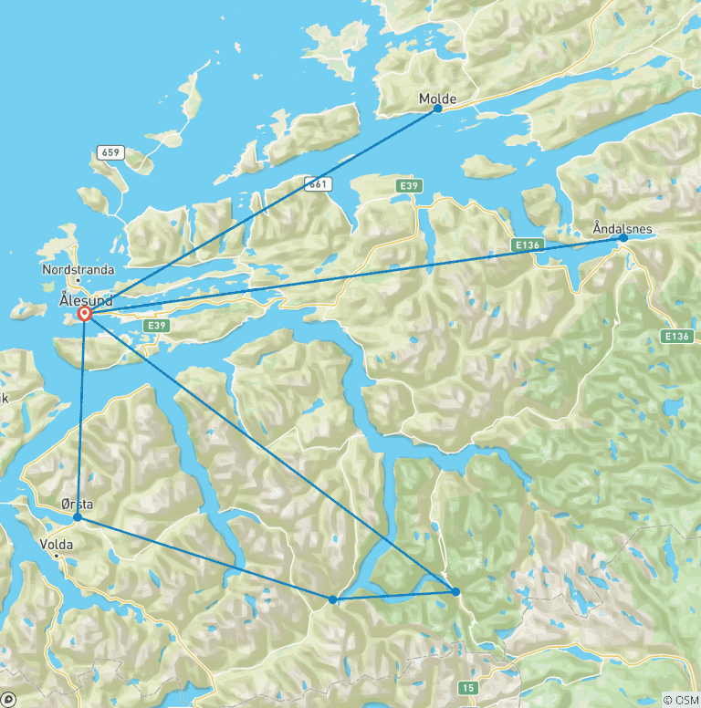 Map of Private tour: Follow Hollywood Celebrities on the Norwegian Fjords