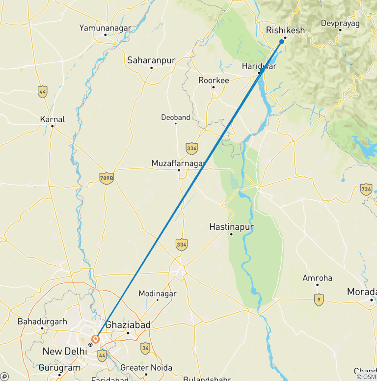 Map of Yoga & Meditation Tour