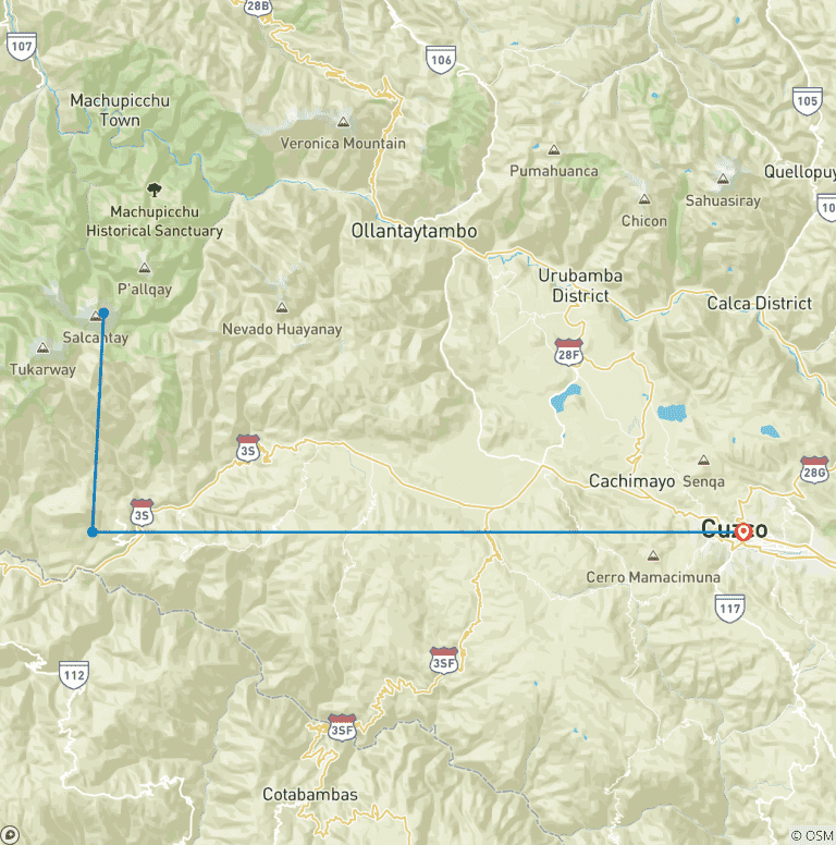 Map of 02 Day Humantay Lake – Private Service