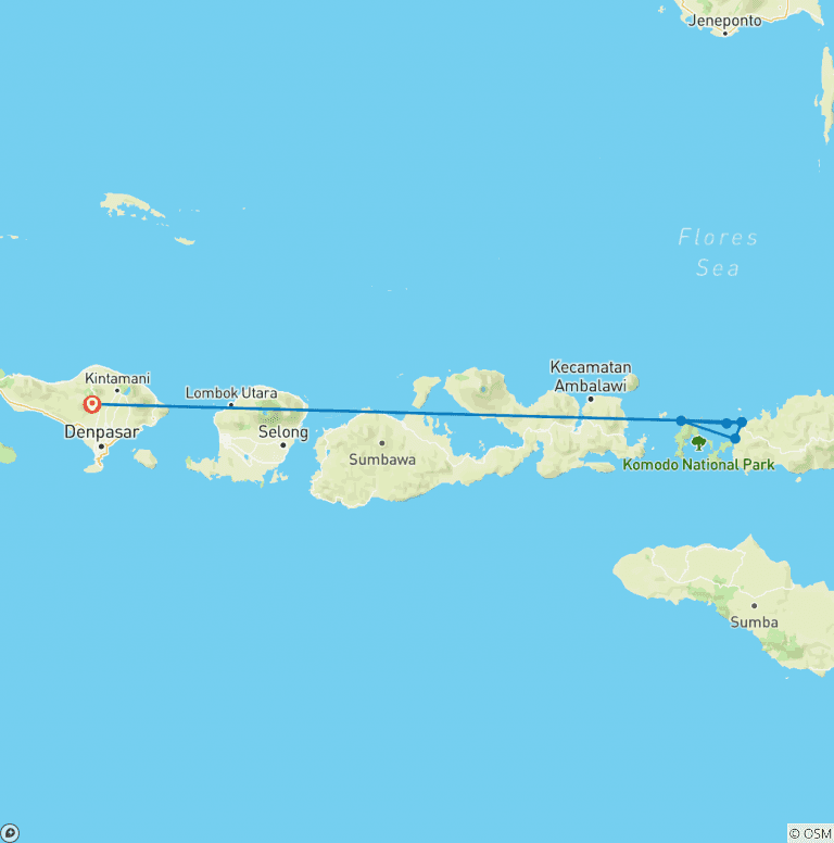 Map of 10 Day Komodo Kayaker