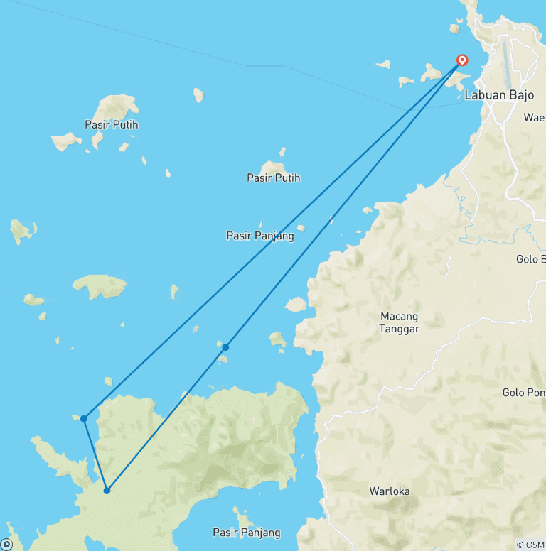 Map of 5 Day Komodo Kayak