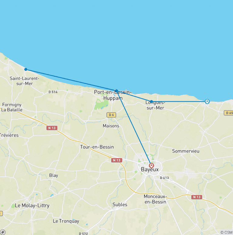 Map of Normandy Coastal Walk