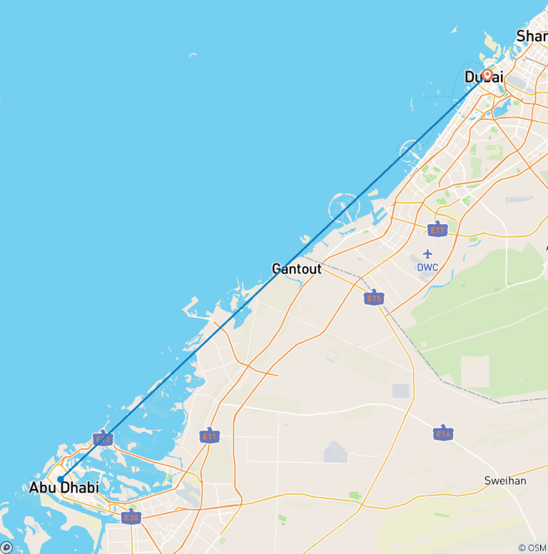 Map of Arabian Wonders: Dubai & Abu Dhabi Discovery