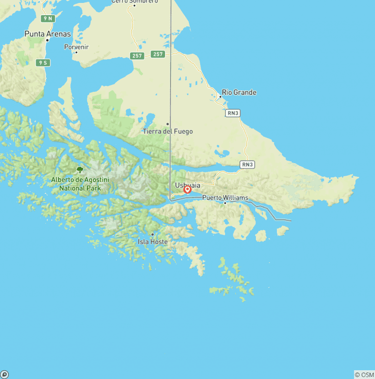 Map of Ushuaia Basic Program - 2 nights
