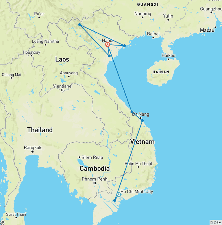 Map of VIETNAM CULTURE & CUISINE GROUP EXPERIENCE