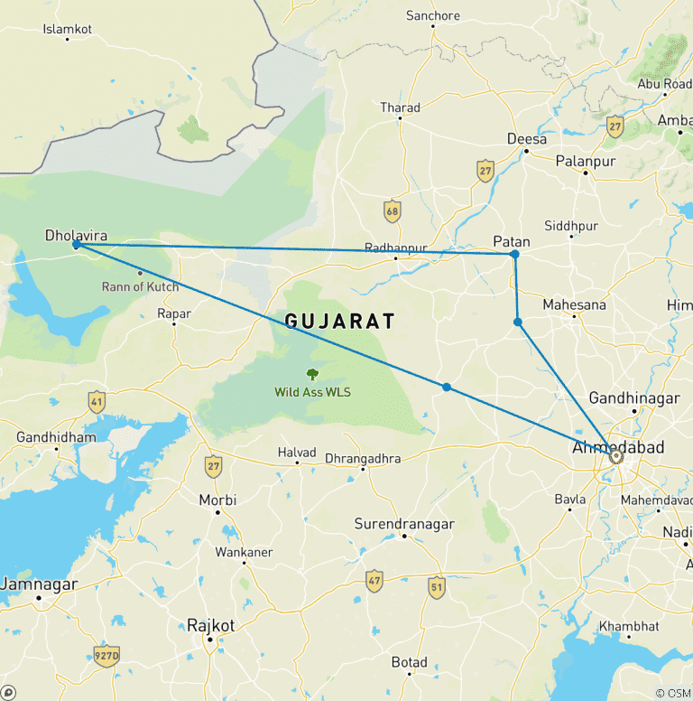 Map of UNESCO World Heritage & Kutch Exploration Tour
