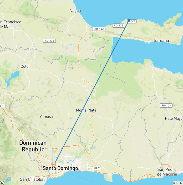 Map of Dominican Republic: Merengue Circuit - 6 days
