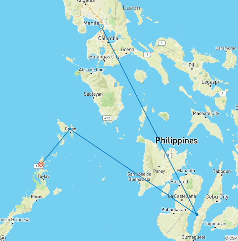 Map of Philippines Island Explorer 13 day