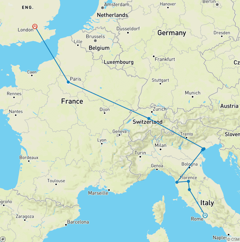 Map of European Splendour (End London)