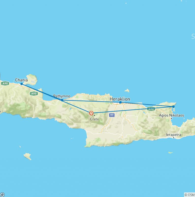Map of Treasures of Crete, Private Tour