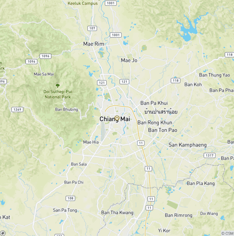 Map of Chiang Mai City Package