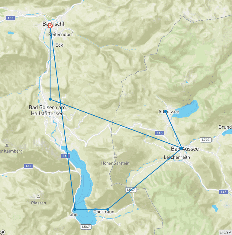 Map of Salzkammergut Flüsse & Seen für Familien