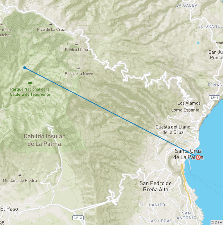 Map of La Palma Hiking