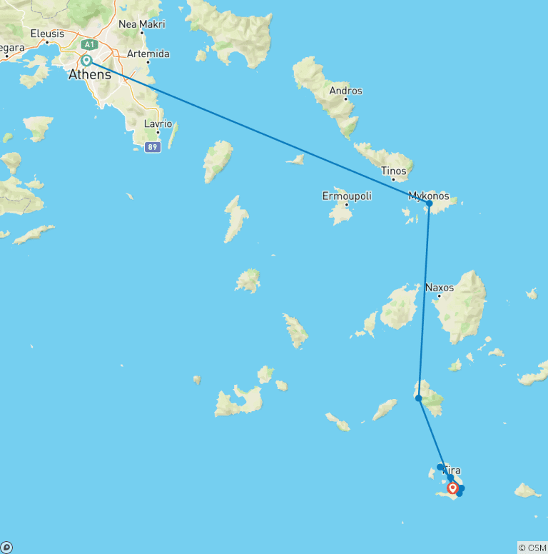 Map of Greece Island Hopper