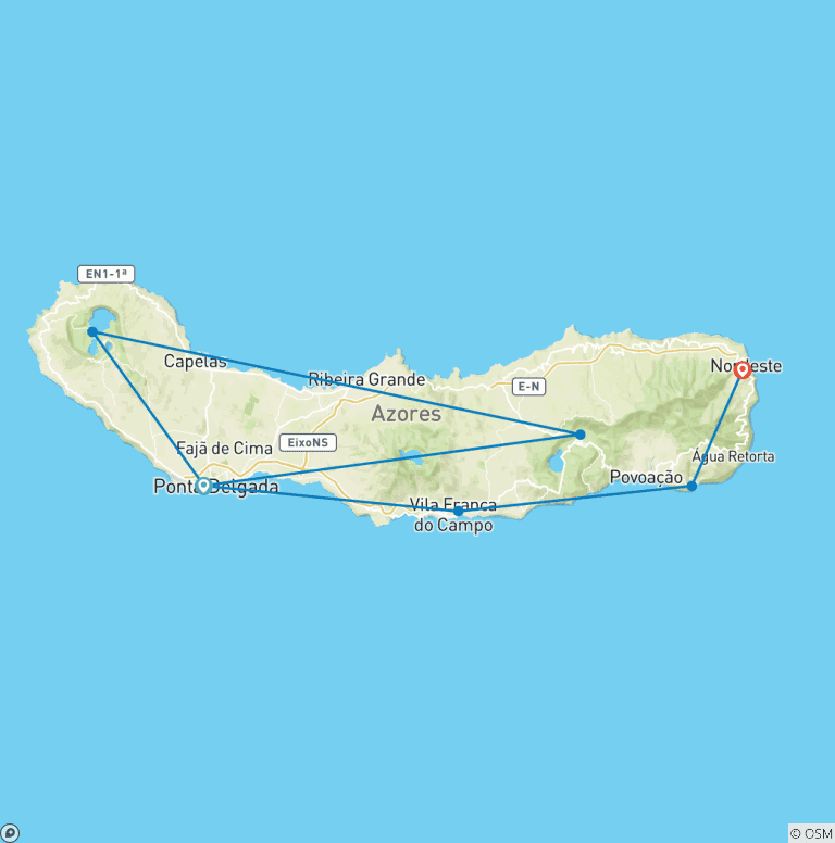 Map of São Miguel Active Experience
