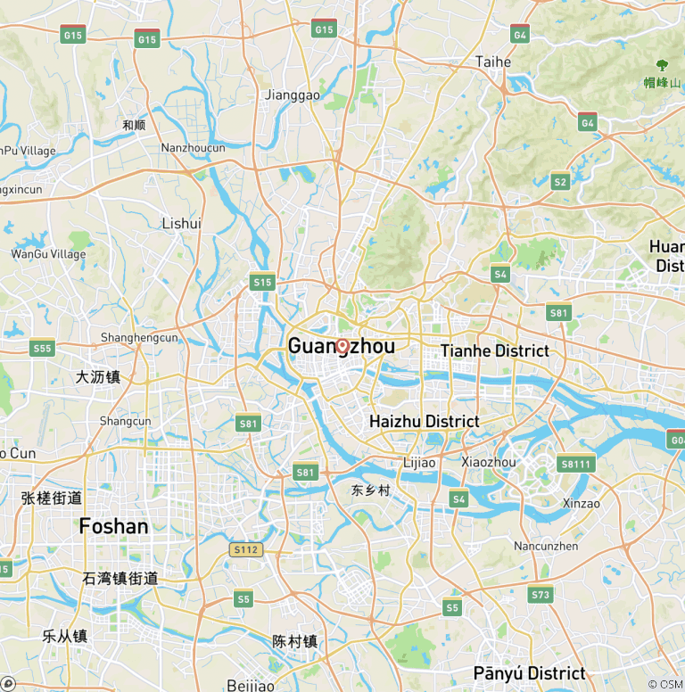 Map of Guangzhou City Break, Private Tour