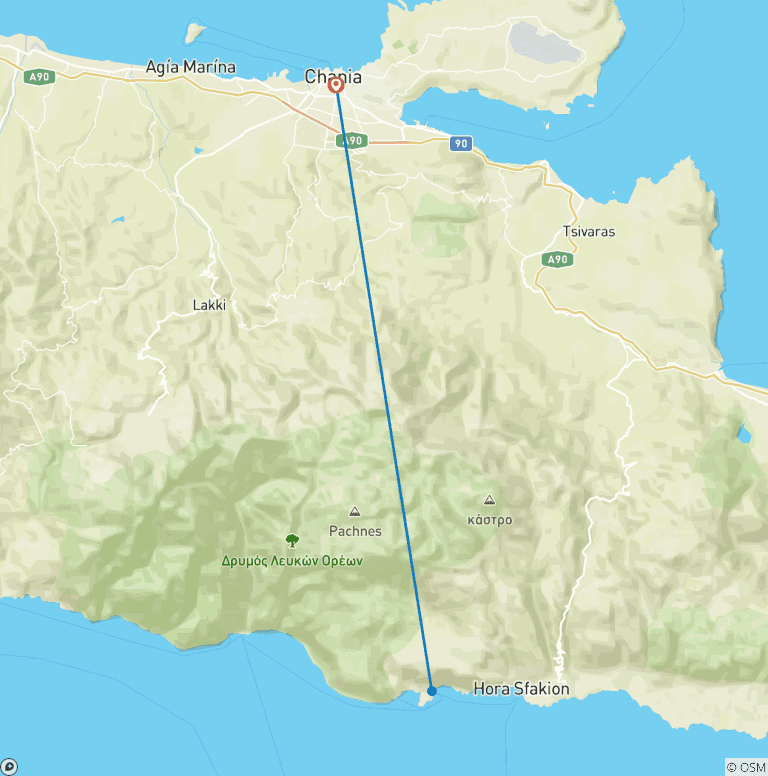 Map of Hiking Crete: Gorges & Coastal Walks