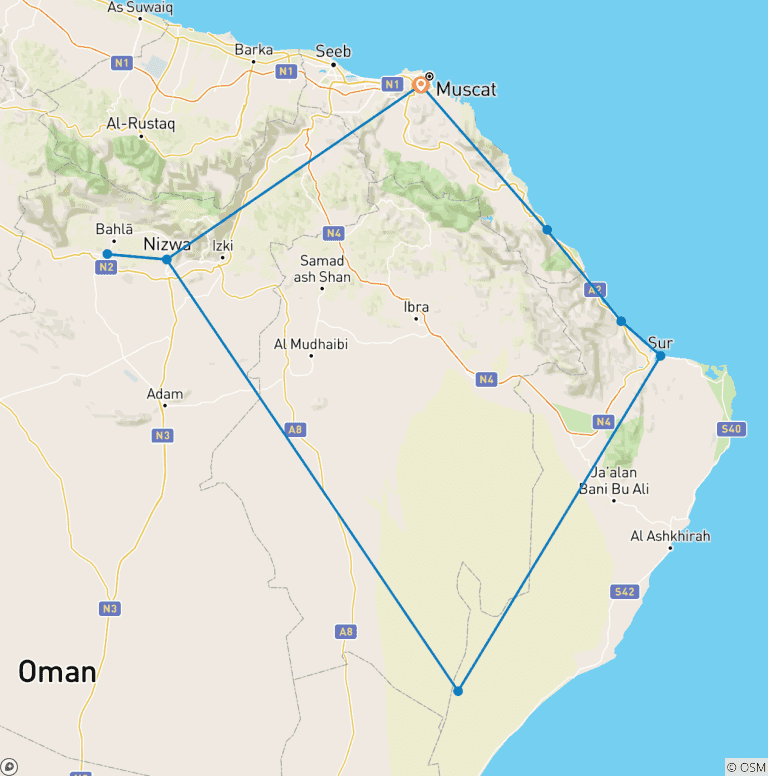 Map of A Journey Of Oman