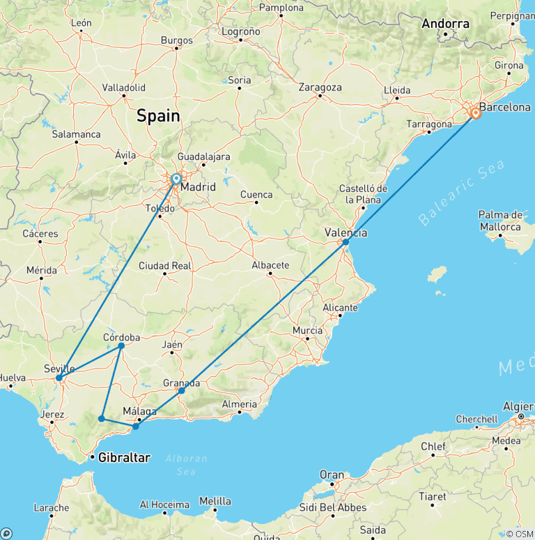 Map of Spanish Delights, 7 days