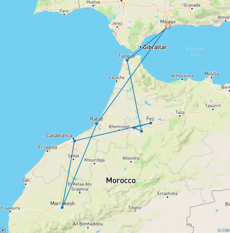 Map of Morocco the Imperial Cities