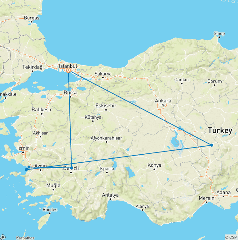 Map of Turkey Experience Tour