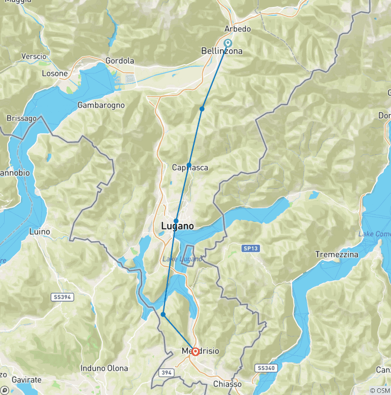 Map of Switzerland - Ticino Highlights (7 days)