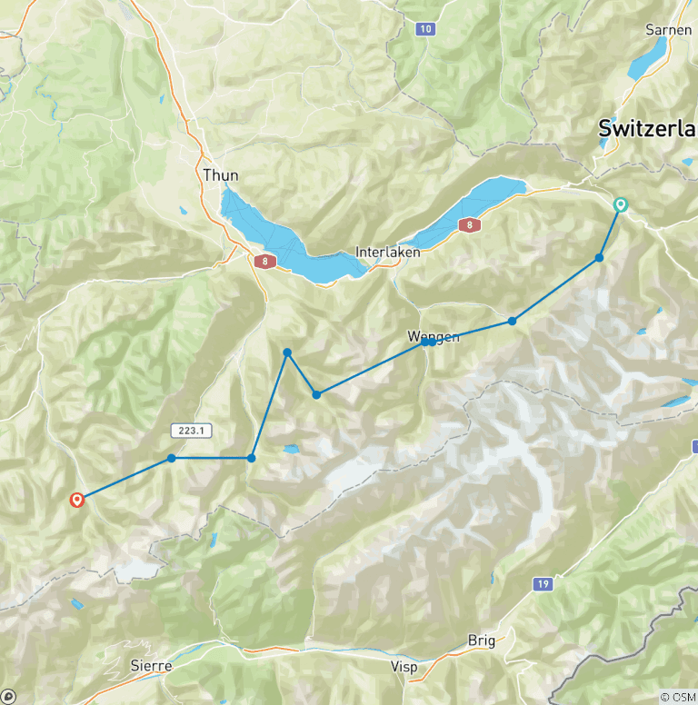 Map of Via Alpina - Bear Trek (8 days)