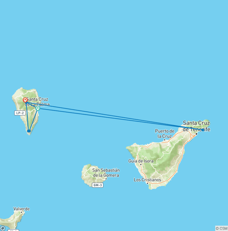 Map of La Palma Hiking - 8 days