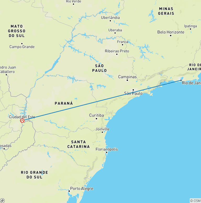 Map of Wonders of Nature: Rio de Janeiro & Iguazú Falls