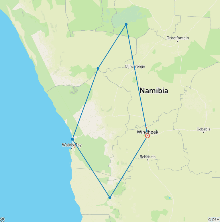Map of Premium Namibia