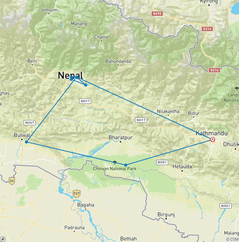 Map of Majestic Nepal