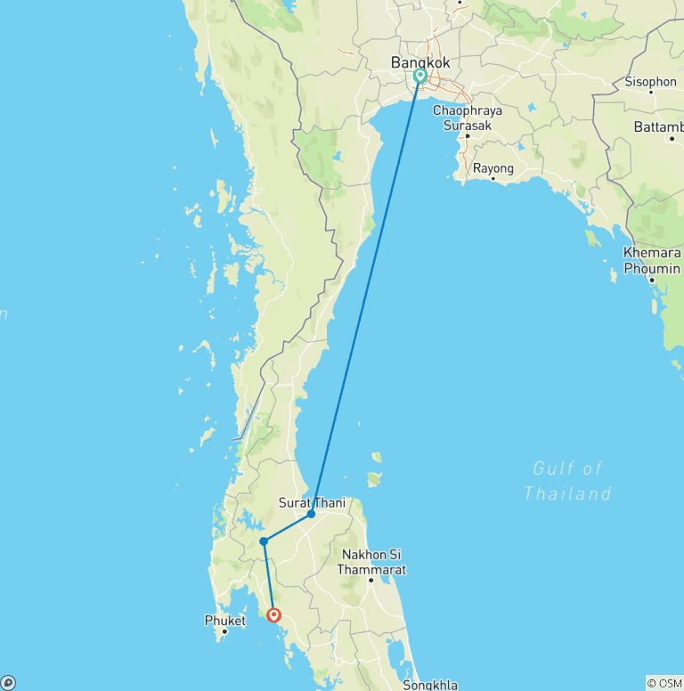 Map of Southern Thai Highlights