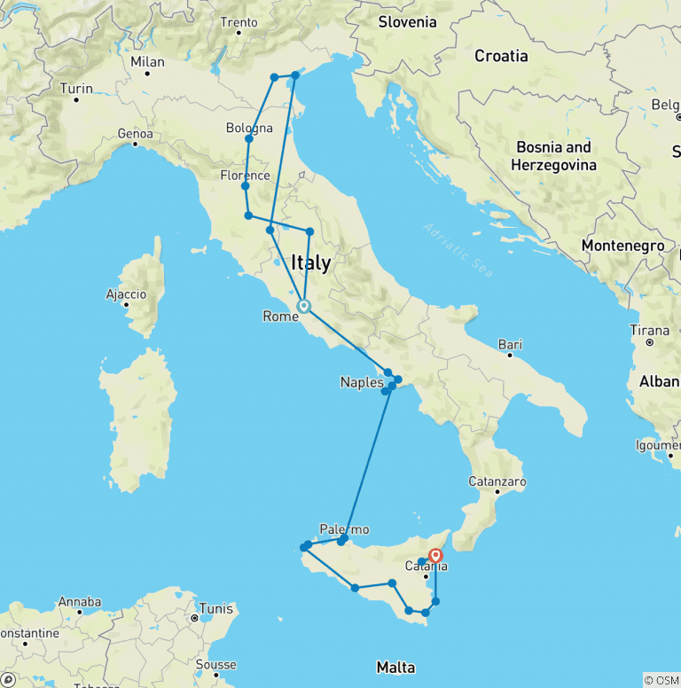 Map of Best of Italy