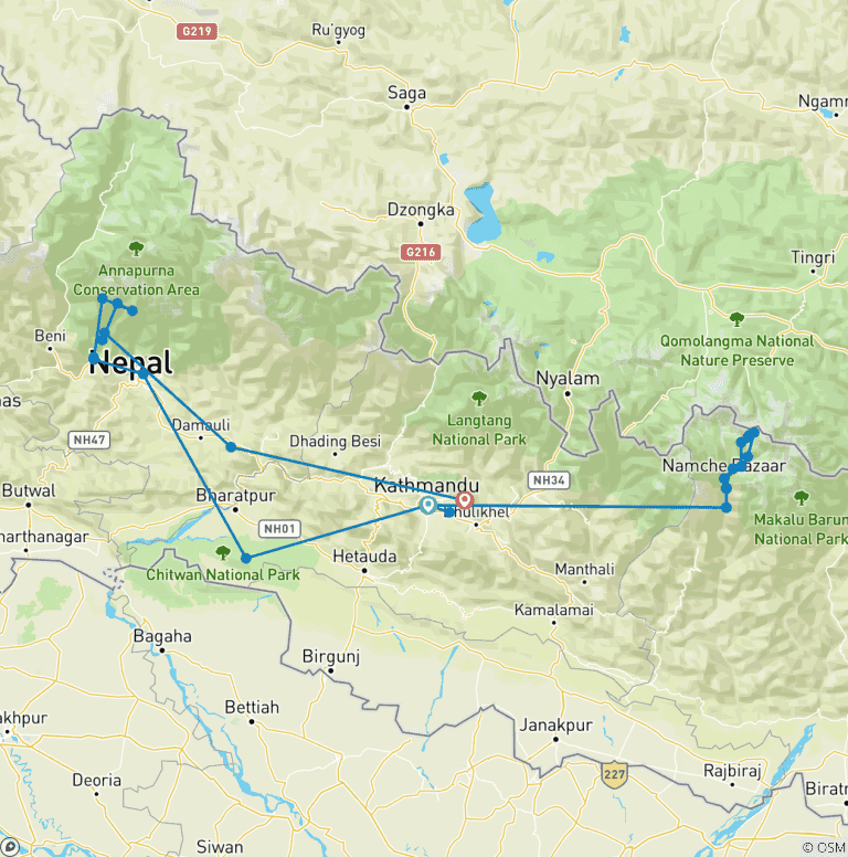 Map of Trek N Wild Nepal