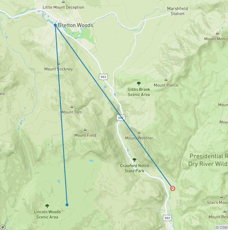 Map of Northern Presidential Traverse