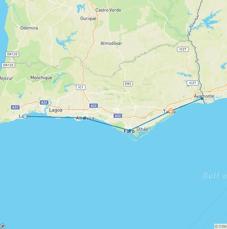 Map of Algarve Coastal Walk