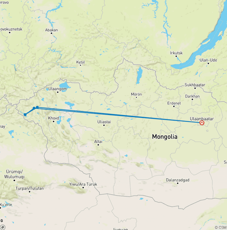 Map of Mongolia Sagsai Eagle Festival