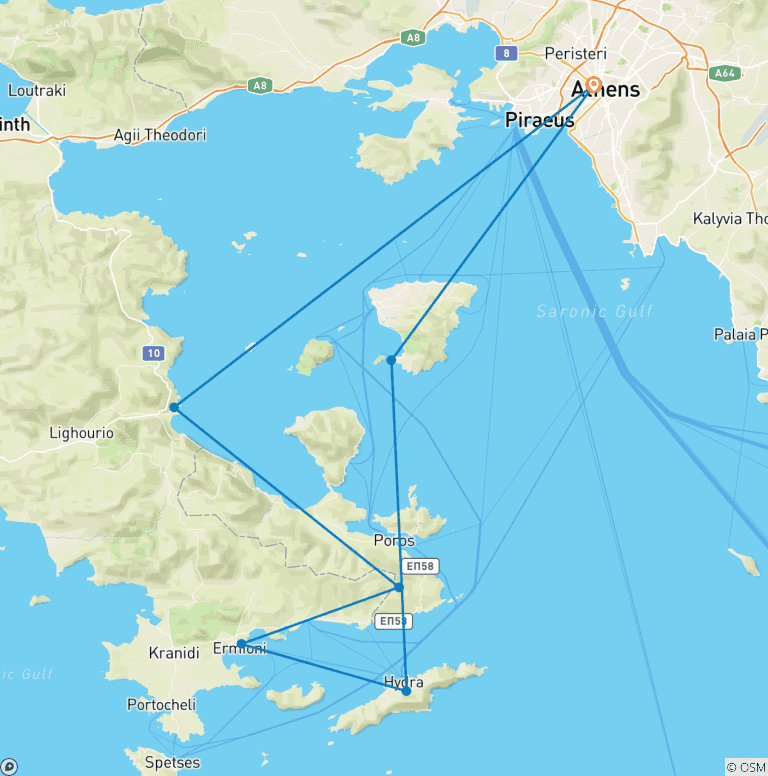 Map of MedSailors Athens Voyager